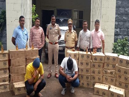 Two arrested for smuggling foreign liquor in Kolhapur | Crime News: विदेशी मद्य तस्करी करणाऱ्या दोघांना कोल्हापुरात अटक, १७ लाखांचा मुद्देमाल जप्त