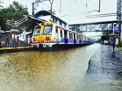 Easy to operate local train on a water-storage system | पाणी साचलेल्या रुळावर लोकल चालविणे सुलभ