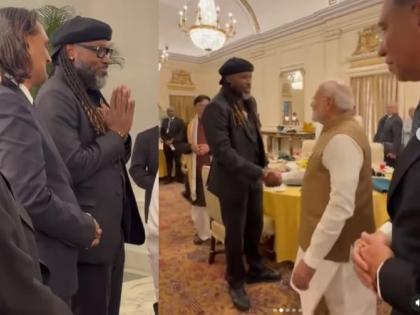 Legendary West Indies cricketer Chris Gayle has shared a video of his meeting with Prime Minister Narendra Modi  | ख्रिस गेलचा PM मोदींना 'नमस्कार'! भारतीयांना ती शैली भावली; 'युनिव्हर्सल बॉस'ची लक्षवेधी पोस्ट 