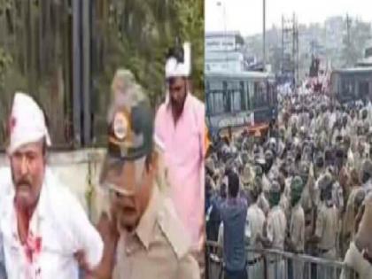 Lingayat Panchmasali Reservation: Attempts to surround the Legislative Assembly in Belgaum, lathicharge on protesters | लिंगायत पंचमसाली आरक्षण: बेळगावात विधानसौधला घेराव घालण्याच्या प्रयत्न, आंदोलकांवर लाठीचार्ज