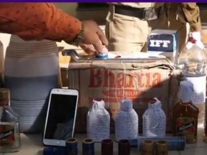 The fake liquor business found in the back of Chilli Godown in Nagpur | नागपुरात मिरची गोदामाच्या आड बनावट दारूचा व्यवसाय