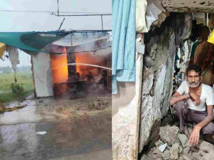 Nagpur Rains : 'That' strong lightning strike hit a mattress shop; Heavy rain with thunder in Nagpur | Nagpur Rains : 'ती' कडाक्याची वीज कोसळली गादीच्या दुकानावर; नागपुरात गडगडासह मुसळधार पाऊस Nagpur Rains : 'That' strong lightning strike hit a mattress shop; Heavy rain with thunder in Nagpur | Nagpur Rains : 'ती' कडाक्याची वीज कोसळली गादीच्या दुकानावर; नागपुरात गडगडासह मुसळधार पाऊस