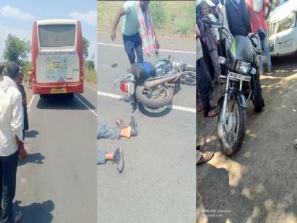 man died another one seriously injured as speedy st bus hits bike near Amner of amravati | मुलीची लग्नपत्रिका वाटायला निघाले पण रस्त्यातच काळ आडवा आला, वडील ठार, मामा जखमी