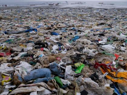 in mumbai plastic bags on madh beach risk of waste to marine environment and human health  | मढ समुद्र किनाऱ्यावर प्लास्टिकचा खच; सागरी पर्यावरण, मानवी आरोग्याला कचऱ्याचा धोका 