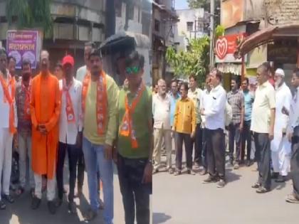 Tension between Shahu Chhatrapati supporters and Shindesena office bearers in Kolhapur | कोल्हापुरात शाहू छत्रपती समर्थक व शिंदेसेना पदाधिकाऱ्यांमधील घोषणांनी तणाव, शाहू छत्रपतींवरील टीकेचे पडसाद