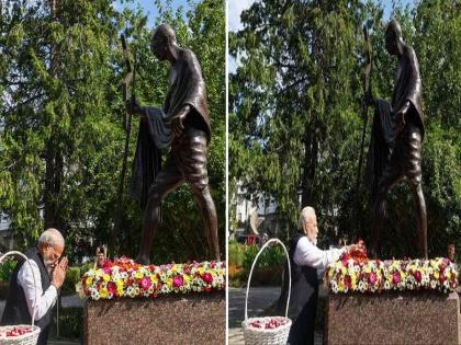 The path of humanity shown by Mahatma Gandhi should be followed: Narendra Modi | बापूंनी दाखवलेला मानवतेचा मार्ग अनुसरला पाहिजे : नरेंद्र मोदी