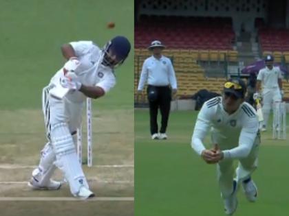 Duleep Trophy 2024 Rishabh Pant dismissed for 7 on his red ball return after 2022 Shubman Gill Take stunning catch | Duleep Trophy 2024 : रेड बॉल क्रिकेटमध्ये टी-२० अंदाज नडला; रिषभ पंत पहिल्या डावात गंडला