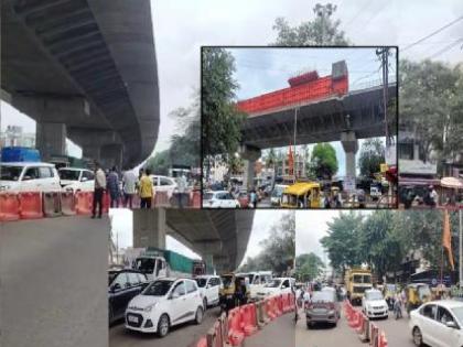 Segment launcher unloading begins in Malkapur Satara, huge crane at Shivchhawa Chowk, traffic diverted to another route | Satara: मलकापुरात उड्डाणपुलावरील सिगमेंट लाँचर उतरवण्यास सुरुवात, शिवछावा चौकात भली मोठी क्रेन