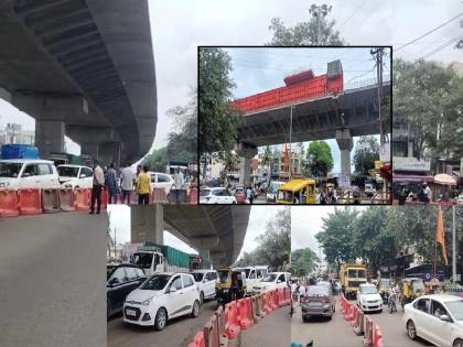 Two and a half hour traffic diversion test in Malkapur to unload launcher machine used for flyover Motorists fed up with the traffic jam | Satara: मलकापुरात वाहतूक बदलाची अडीच तास चाचणी; कोंडीने वाहनधारक बेजार