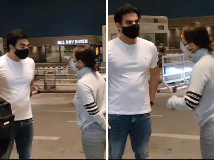 Malaika Arora and Arbaaz Khan appeared together at the airport; Users say - 'Why are you two arguing?' | मलायका अरोरा आणि अरबाज खान एअरपोर्टवर दिसले एकत्र; युजर्स म्हणाले - 'भांडताय कशाला दोघं?'