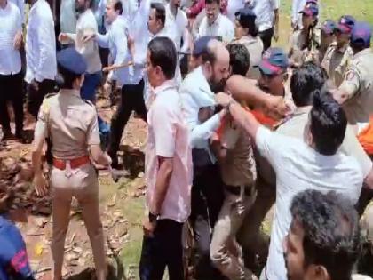 A policeman, a woman injured in a rally of Rane-Thackeray supporters in Malvan | Sindhudurg: मालवणमध्ये राणे-ठाकरे समर्थकांच्या राड्यात एक पोलिस कर्मचारी, महिला जखमी