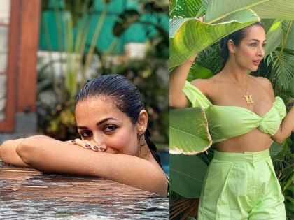 Glamorous photos of Malaika Arora's Goa vacation caused a stir on social media | मलायका अरोराच्या गोवा व्हॅकेशनमधील ग्लॅमरस फोटोंनी सोशल मीडियावर घातला धुमाकूळ
