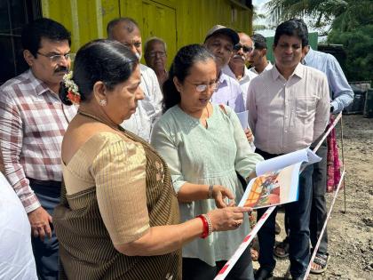 Central Library is standing in Sanpada Division, Manda Mhatre reviewed the work | सानपाडा विभागात उभी राहतेय सेंट्रल लायब्ररी, आ. मंदा म्हात्रेंनी घेतला कामाचा आढावा