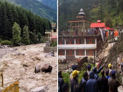Shops and buses washed away, water everywhere! Rain wreaks havoc in Himachal's Mandi; 3 dead | दुकानं-बस वाहून गेल्या, सगळीकडे पाणीच पाणी! हिमाचलच्या मंडीमध्ये पावसामुळे हाहाकार; ३ जणांचा मृत्यू Shops and buses washed away, water everywhere! Rain wreaks havoc in Himachal's Mandi; 3 dead | दुकानं-बस वाहून गेल्या, सगळीकडे पाणीच पाणी! हिमाचलच्या मंडीमध्ये पावसामुळे हाहाकार; ३ जणांचा मृत्यू