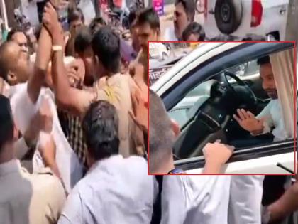 Shiv Sainiks stopped the car of MP Dharisheel Mane, asked him about the betrayal | Kolhapur News: खासदार धैर्यशील मानेंची गाडी शिवसैनिकांनी अडवली, विचारला गद्दारीचा जाब 