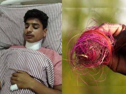 students throat cut by Nylon Manja in nagpur, Second incident in three days | जीवघेणी पतंगबाजी! नायलॉन मांजाने पुन्हा कापला विद्यार्थ्याचा गळा, पडले १६ टाके