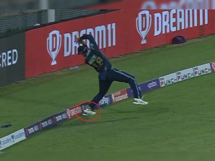 IPL 2022 GT vs KKR Live Updates : Venkatesh Iyer Wicket; How tight is that, do you think Abinav Manohar foot was touching the rope?  Excellent pressure catch by Abhinav Manohar, Video  | Venkatesh Iyer Wicket IPL 2022 GT vs KKR Live Updates : तिसऱ्या अम्पायरने चुकीचा निर्णय दिला?; वेंकटेश अय्यरच्या विकेटवरून संमिश्र प्रतिक्रिया, Video 