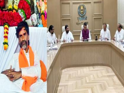 manoj jarange patil protest for maratha reservation in mumbai the meeting at cm devendra fadnavis varsha residence deputy cm eknath shinde and ajit pawar also present | मराठा आरक्षण: CM फडणवीसांच्या वर्षा निवासस्थानी बैठक, DCM शिंदे-पवार उपस्थित; हालचालींना वेग