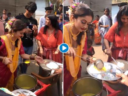 actress mansi naik is feeding the growing children video viral | Video: मानसी नाईकने लहान मुलांना दिलं पोटभर जेवण; अभिनेत्रीच्या समाजकार्याची होतीये चर्चा