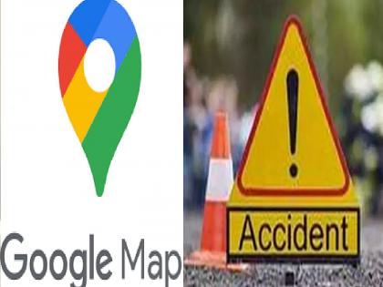 Google map shows the wrong way, container enters a narrow lane in Sangli | गुगल मॅपने चुकीचा रस्ता दाखवला, सांगलीत कंटेनर अरुंद गल्लीत शिरला; दहा दुचाकींना धडक