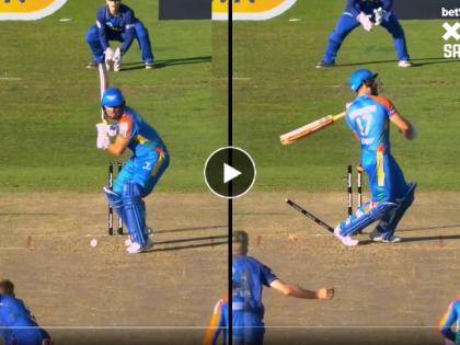 Funny Video Marcus Stoinis got out 2 times in single ball while smash down stumps | Video: एका चेंडूवर दोन वेळा झाला OUT... अशी 'विचित्र' विकेट कधी पाहिलेय का?
