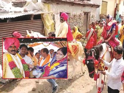 On 50th Wedding Anniversary Band, Baja, Groom; Elderly parents remarried by children | अविस्मरणीय! ५० व्या एनिवर्सरीला बँड अन् वरात; वयोवृद्ध आईवडिलांचे मुलांनी लावले पुन्हा लग्न