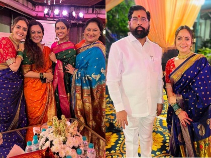 marathi celebrity took blessings from bappa at varsha bunnglow CM eknath shinde house | बॉलिवूडनंतर मराठी कलाकारही मुख्यमंत्र्यांच्या घरी दाखल, बाप्पाचं घेतलं दर्शन