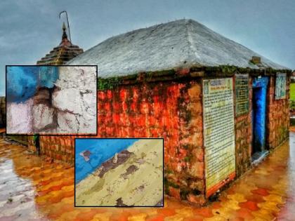 The temple of Masai Devi on the Masai Plateau was damaged by lightning | कोल्हापूर: मसाई पठारवरील मसाई देवीच्या मंदिरावर वीज कोसळून मोठं नुकसान