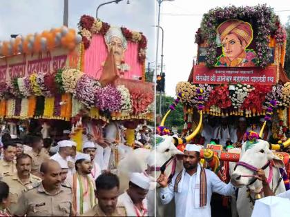 sant tukaram maharaj and sant dnyaneshwar maharaj palkhi is on its way towards Pandharpur | Ashadhi Wari: पादुका दर्शनासाठी लोटला वैष्णवांचा जनसागर; माऊली अन् तुकोबांची पालखी पंढरपूरच्या दिशेने मार्गस्थ...