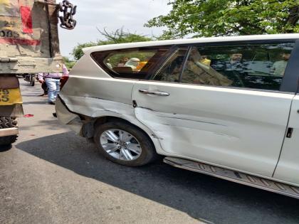 MP Sunil Mendhe's convoy vehicle hit by a truck; Incident at Wainganga Bridge | खासदार सुनिल मेंढे यांच्या ताफ्यातील वाहनाला ट्रकची धडक; वैनगंगा पुलावरील घटना