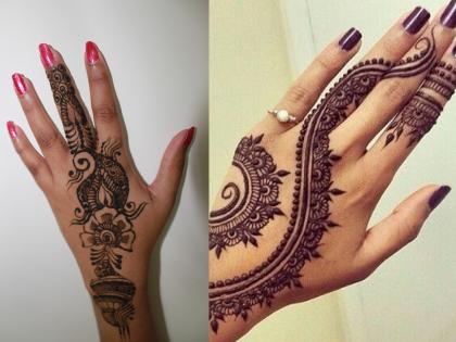 latest designs of mehndi on festive season | नवीन यूनिक डिझाइन्सच्या मदतीने साध्या मेहंदीला वेस्टर्न लूक द्या!