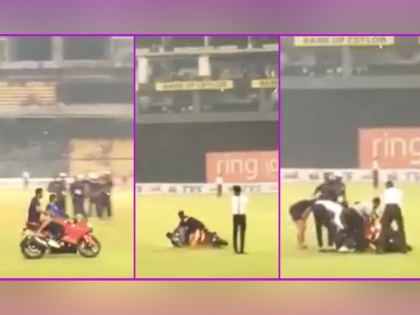 Kusal Mendis' Bike Slips While Celebrating Sri Lanka’s ODI Series Win Over Bangladesh, Watch Viral Video | Video विजयाचा आनंद साजरा करताना 'या' क्रिकेटपटूची बाईक घसरली अन्... 