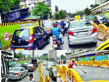 traffic due to Metro works | मेट्रोच्या कामांमुळे वाहतुकीचे तीनतेरा