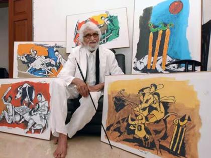 M. F. Husain: 25 paintings by M. F. Husain were put in a bank vault for 17 years, now they will be auctioned | एम एफ हुसेन यांची २५ चित्रे १७ वर्षांपासून बँकेच्या तिजोरीत धूळ खात पडून, आता होणार लिलाव M. F. Husain: 25 paintings by M. F. Husain were put in a bank vault for 17 years, now they will be auctioned | एम एफ हुसेन यांची २५ चित्रे १७ वर्षांपासून बँकेच्या तिजोरीत धूळ खात पडून, आता होणार लिलाव