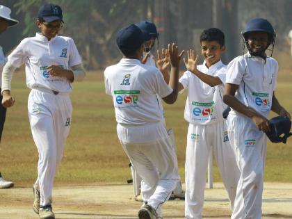  MI Junior Cricket Tournament won by VPMS Vidyamandir, Parag English School  | एमआय ज्युनियर क्रिकेट स्पर्धा; व्हीपीएमएस विद्यामंमदिर, पराग इंग्लिश स्कूलचे चमकदार विजय