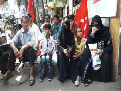 Mira Road: Women protest outside the headquarters of the NMC headquarters for demanding action against the school | मीरा रोड : शाळेवर कारवाई व्हावी या मागणीसाठी मुलांसहीत महिलेचं मनपा मुख्यालयाबाहेर धरणे आंदोलन