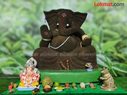 Beautiful Ganpati idol made from tea powder in Miraj Sangli | Sangli: चहा पावडरमधून मिरजेत साकारला सुंदर गणपती, चहाच्या मळ्यांचा केला देखावा-video Beautiful Ganpati idol made from tea powder in Miraj Sangli | Sangli: चहा पावडरमधून मिरजेत साकारला सुंदर गणपती, चहाच्या मळ्यांचा केला देखावा-video