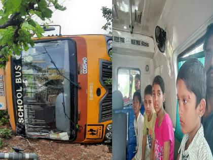 Eight students were injured when a school bus overturned at Siddhewadi in Miraj taluka | मिरज तालुक्यातील सिद्धेवाडीत स्कूल बस उलटून आठ विद्यार्थी जखमी