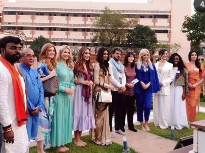 At the headquarters of the 'Miss World' contestant team, Dr. Visited the tomb of Hedgewar | 'मिस वर्ल्ड'च्या स्पर्धक संघाच्या मुख्यालयात, डॉ. हेडगेवार यांच्या समाधीस्थळाचे घेतले दर्शन