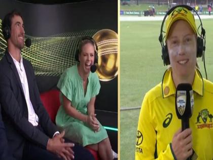 Mitchell Starc interviewing his wife and Australia Women captain Alyssa Healy during the 2nd ODI, watch here video  | AUS vs SA: मिचेल स्टार्कने पत्नीची घेतली मुलाखत; उत्तर ऐकून स्टार गोलंदाजाची बोलती बंद!