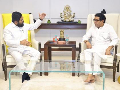 Raj Thackeray meets CM Eknath Shinde; Discussion on the question of toll naka and Marathi signs on shops | राज ठाकरेंनी घेतली CM शिंदेंची भेट; टोल नाक्यांचा प्रश्न अन् दुकानांवरील मराठी पाट्यांबाबत चर्चा