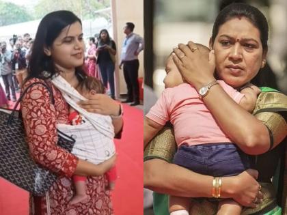 International Women's Day 2023: MLAs with a young baby attend the Maharashtra Budget Session | नारीशक्ती! एकाचवेळी जनतेसह तान्ह्या बाळांची काळजी घेणारी आमदार 'आई' 