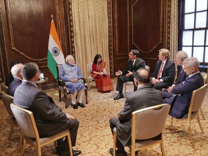 PM Narendra Modi discusses India's growth story with top American thought leaders | पंतप्रधान मोदींचा अमेरिकेत दिग्गजांशी संवाद, महासत्तेच्या भूमीत दिसली भारताची पॉवर