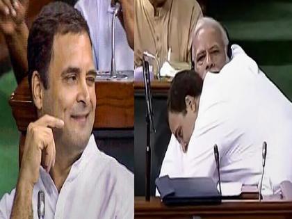 Rahul Gandhi, Parliament Monsoon Session: hugged to PM Narendra Modi now flying kiss in lok sabha | कधी पीएम मोदींना मिठी तर सिंधियांना मारला डोळा; आता फ्लाइंग KISS मुळे राहुल गांधी चर्चेत…