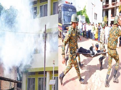 Mock drill conducted successfully by administration in Ratnagiri district without spreading any rumours | बॉम्ब फुटताच सायरन वाजला.. अन् सर्व यंत्रणा घटनास्थळी धावल्या; रत्नागिरीत मॉक ड्रील यशस्वी Mock drill conducted successfully by administration in Ratnagiri district without spreading any rumours | बॉम्ब फुटताच सायरन वाजला.. अन् सर्व यंत्रणा घटनास्थळी धावल्या; रत्नागिरीत मॉक ड्रील यशस्वी