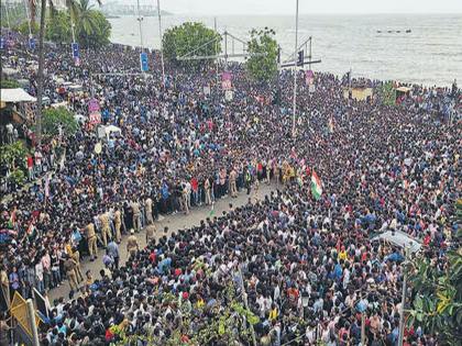 Team India in Mumbai: Well done Mumbai Police! Good planning of the crowd of lakhs, there was no trouble anywhere | शाबास मुंबई पोलिस ! लाखोंच्या गर्दीचं उत्तम नियोजन, कुठेही गालबोट लागले नाही