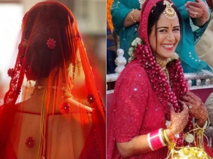 priyanka chopra wedding lehanga Copied by Mona Singh at the Her Wedding, See Pics | लग्नात मोना सिंगने केली या बॉलिवूड अभिनेत्रीची कॉपी, सोशल मीडियावर ठरली कॉपीकॅट