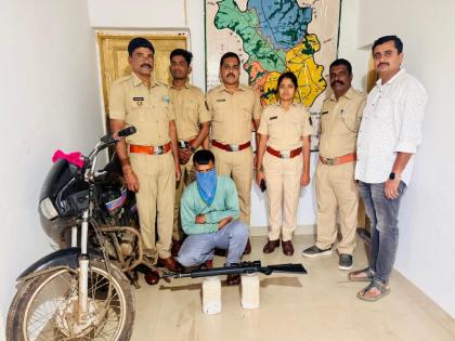 One arrested in peacock poaching case in Satara Dead peacock, landore and pellet gun seized | Satara Crime: मोराच्या शिकारप्रकरणी एक ताब्यात; मृत मोर, लांडोरसह छर्रा बंदूक जप्त One arrested in peacock poaching case in Satara Dead peacock, landore and pellet gun seized | Satara Crime: मोराच्या शिकारप्रकरणी एक ताब्यात; मृत मोर, लांडोरसह छर्रा बंदूक जप्त