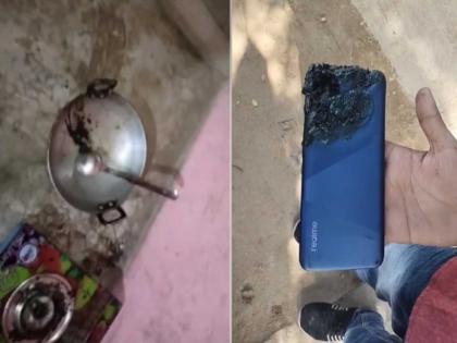 MP Mobile fell in the pan while cooking young man who was burnt due to battery blast | पत्नीच्या मदतीसाठी जेवण बनवताना झाला मोबाईल स्फोट; विचित्र घटनेत तरुणाचा मृत्यू