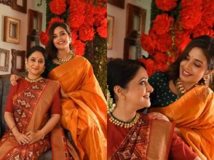 marathi actress shivani rangole and mrinal kulkarni photoshoot | Video: सासू-सुनेचा स्वॅग; शिवानी-मृणालने केलं एकत्र फोटोशूट